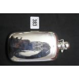 Hallmarked Silver: Hip flask monogrammed London 1927 George White 4½ozs (approx).
