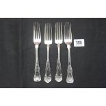 Hallmarked Silver: Forks Kings pattern a pair London 1848 4oz (approx) plus white metal pair 2oz (