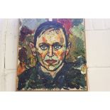 John Bratby Impasto on canvas portrait of Stephen Birkoff, signed lower centre. 17ins, x 15ins.