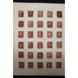 Stamps: Penny Blacks A-E 1841 badly cut no margins Black Maltese Cross. A-K 1842, no margins red