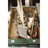 Models: Scratch built models of masted fishing boats 6ins. 11ins. and 16ins. plus a motorised