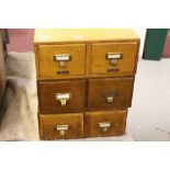 20th cent. Oak card index files, 3 x 2 drawers.