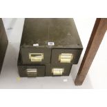 20th cent. Pressed steel card index file, 2 x 2 drawers.