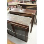 19th cent. Mahogany bookcases x 3. All glazed, one with moulding to the glazed doors.