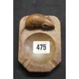 Treen: Oak Thompson, Mouseman ashtray. 4ins. x 2½ins.