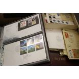 Stamps: First day cover GB and Israel plus USA mint 4c sheet project mercury. A box of loose mused