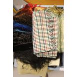 Fashion: Stoles and shawls, wool, velvet, etc. (9) Tray not included.