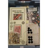 19th/20th cent. Buttons and related, cards of misc. buttons plus a booklets, Discovering Old