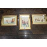 T James Watercolours: Studies of Sailing Boats 7ins x 4ins, signed lower left, 4½ins x 7ins,