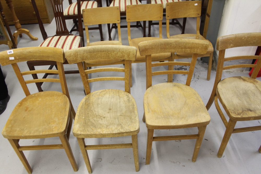 20th cent. Bentwood style school chairs (7).