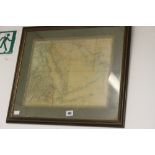 Pre-war map of Arabia with Egypt, Nubia and Abyssinia. Framed and glazed. 15ins, x 13ins.