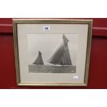 Beken and Son of Cowes "White Heather Leading Shamrock", Cowes Regatta. Framed and glazed 10ins x