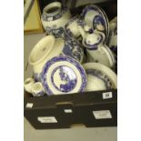 20th cent. Ceramics: Wade Willow teapot made for Ringtons, Burleigh Willows jar and cover Masons