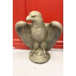 Henri Studio bald eagle in cast stone. 24ins high x 11ins wide, weighs 87lb.