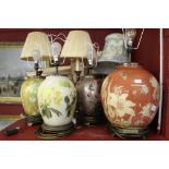 Lighting: 20th cent. Ceramic table lamps. (12).