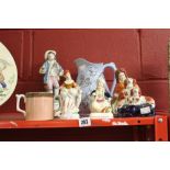 Late 19th/early 20th cent. Staffordshire and Other Ceramics: Liver/white dogs, pen holder, Red