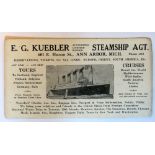 R.M.S. BRITANNIC: E.G. Kuebler Steamship Agent blotter showing an image of the recently launched