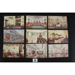 WHITE STAR LINE: Postcards to include R.M.S. Britannic on the stocks and interior views of the