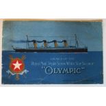 R.M.S. OLYMPIC: Rare soft-bound launch brochure 20th October 1910 for the Olympic, shows her