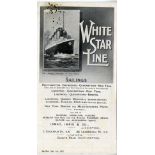 R.M.S. OLYMPIC: Rare post-disaster Titanic sailing list, effective 1st May 1912, with amended