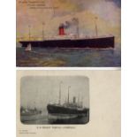 R.M.S.TITANIC: Good collection of postcards of vessels related to Titanic disaster, including