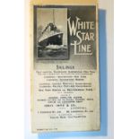 R.M.S. OLYMPIC: Unusual post Titanic list of White Star Line Sailings, published June 1912. 30ins. x