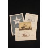 R.M.S. OLYMPIC: Collection of ephemera to include on board stationery, log card, menu/letter card