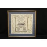 R.M.S. TITANIC: Post-disaster souvenir napkin, printed by S. Burgess. 15ins. x 14ins.