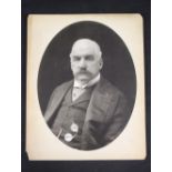 R.M.S. TITANIC: White Star Line owner, J. Pierpont Morgan, oval photograph, copyright Pach Bros