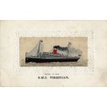 R.M.S. VIRGINIAN: Silk postcard, minor foxing.