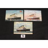 R.M.S. BRITANNIC: Colour postcards of Titanic's younger sister including Valentines and F.G.O