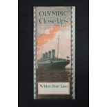 R.M.S. OLYMPIC: "Close Ups" folded brochure to accompany the 1920s film on board Olympic, "Queen