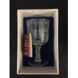 CUNARD: Stuart Crystal goblet, limited edition commemorating the maiden voyage of Queen Elizabeth