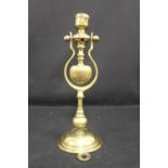 WHITE STAR LINE: Brass gimbal lamp decorated with house flag to the front and back. 12ins.