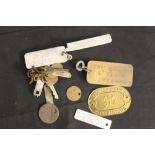 MARITIME HISTORY: Selection of mixed keys and tags used in Southampton Docks incl. crane, dock