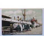 R.M.S. TITANIC: Period colour postcard of the CS Mackay Bennett at the Wharf, Halifax, N.S.,