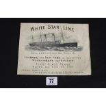 WHITE STAR LINE: Rare early booklet of plans of First Class accommodation and rates for the Oceanic,