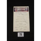 WHITE STAR LINE: S.S. Oceanic Second Class menu card 19-10-10 which advertises Titanic on the