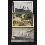 R.M.S. TITANIC: Post-disaster postcards including colour White Star Publishing Co "The Disaster of