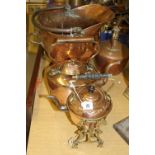 Copper & Brass Ware: Kettle, coal scuttles, spirit kettle.