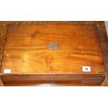 Late 18th cent. Mahogany Haberdashers box with advertising paper label "Oxford Haberdashery