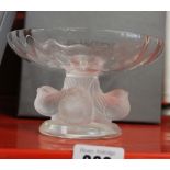 Lalique: 1970s/80s Nogent "Sparrow Chick" bowl 11051 boxed. Signature Lalique France.