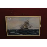 M.H. Willmott oil on paper 'Clipper Ship at Sea', signed lower right 1945. 17ins. x 10ins.