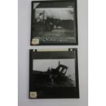 Military Photographic Magic Lantern Slides: trains and disasters showing Flying Scotsman, Gretna