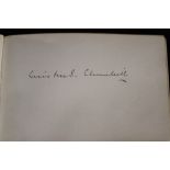 Autograph book from the Colchester Oyster Feast 1925 containing 49 signatures including Winston S