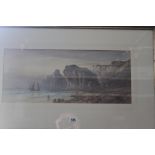 Vernon Earp 1890, watercolour, "Kynance Cove, Cornwall" signed lower right, 21ins x 9ins.