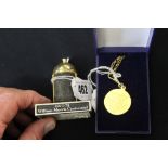 Motoring: Goodyear silver gilt Silverstone May 1984 medallion boxed, plus Morris centennial 1977/
