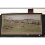 Cecil Aldin print, study of a hunt at full gallop, signed pencil bottom left by the artist on the