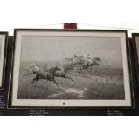 Alfred Bright 1880-1929: Chalk & charcoal of the "Grand National 1882" won by 10/1 Shot Seaman