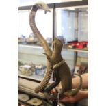 Taxidermy: Example of a cobra & mongoose battle. 24ins high.